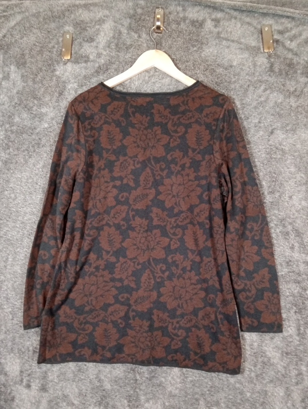 Peruvian Connection Womens Pima Cotton Florak Top Fall Earthy Boho Casual XL - Picture 6 of 12